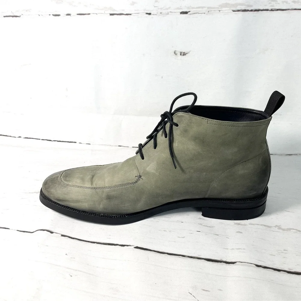 Cole Haan Wagner Boots Men's 13M Gray Chukka Apron Toe Leather Waterproof